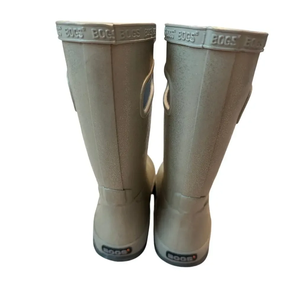 Bogs Kids Rainboot Glitter Silver Waterproof Pull-On Boots Size 1